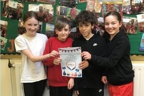 Young bakers at Ocklynge School held a cake sale to raise money for the Friends of Eastbourne Hospital. Pictured are Rosie, James, Raf and Callia from Year 6 who, along with their fellow bakers, raised £294.35. SUS-220429-133113001