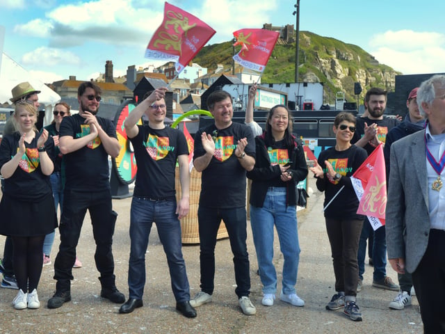 The Normandy Food Tour 2022 visits Hastings Old Town 29/4/22. SUS-220429-131550001