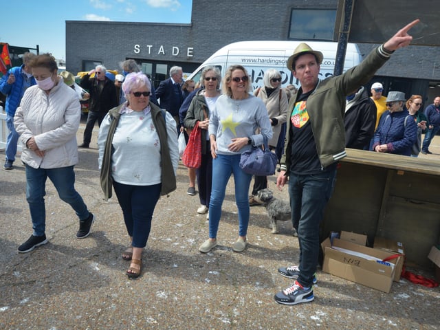 The Normandy Food Tour 2022 visits Hastings Old Town 29/4/22. SUS-220429-131605001