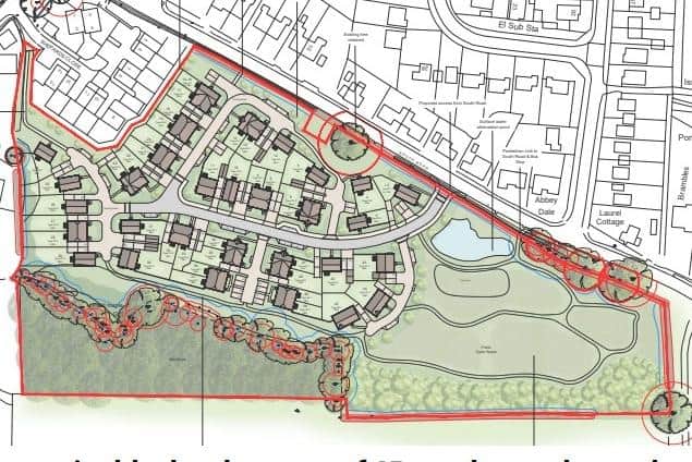 Indicative site layout for proposed homes off South Road, Wivelsfield Green