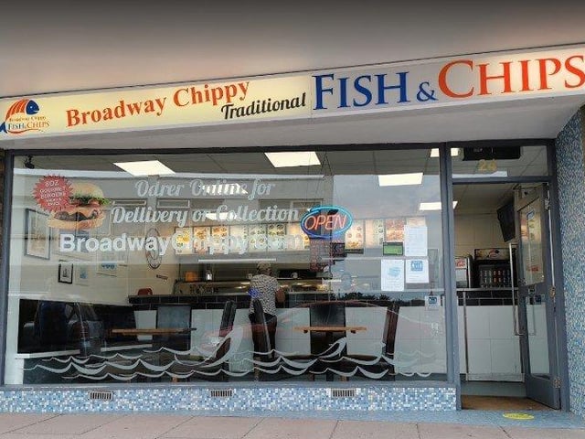 Rated 5: Broadway Chippy at 24 The Broadway, Eastbourne, East Sussex; rated on March 22 (photo by Google Maps) SUS-220429-110739001