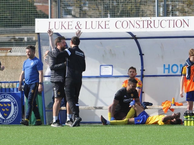 Action, celebration and fans pictures from Lancing's 2-1 win over Newhaven at Culver Road in the Isthmian-SCFL play-off game / Pictures: Stephen Goodger