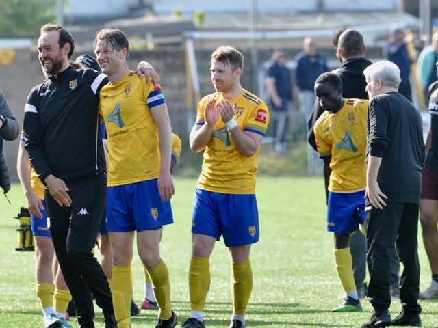 Action, celebration and fans pictures from Lancing's 2-1 win over Newhaven at Culver Road in the Isthmian-SCFL play-off game / Pictures: Stephen Goodger