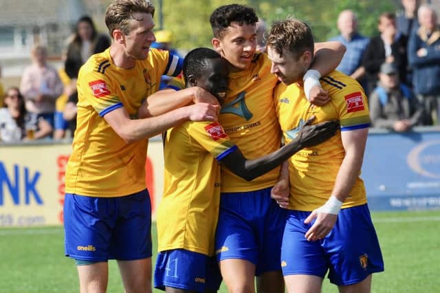 Action, celebration and fans pictures from Lancing's 2-1 win over Newhaven at Culver Road in the Isthmian-SCFL play-off game / Pictures: Stephen Goodger
