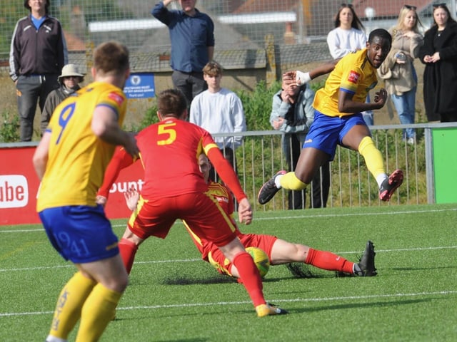 Action, celebration and fans pictures from Lancing's 2-1 win over Newhaven at Culver Road in the Isthmian-SCFL play-off game / Pictures: Stephen Goodger