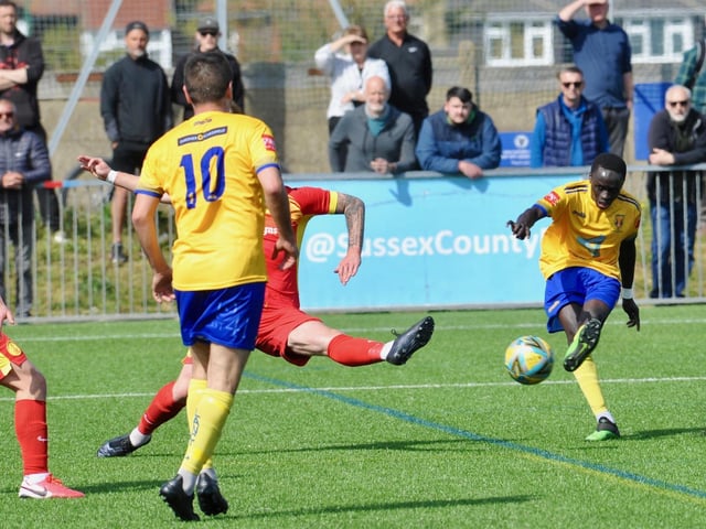 Action, celebration and fans pictures from Lancing's 2-1 win over Newhaven at Culver Road in the Isthmian-SCFL play-off game / Pictures: Stephen Goodger
