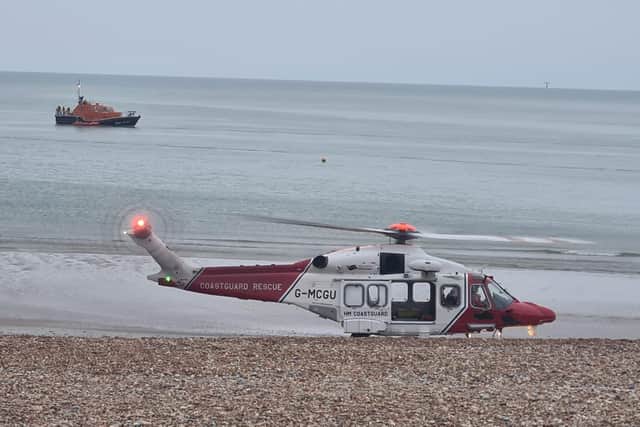 Emergency service crews by Eastbourne Pier. Picture from Laurence Baker SUS-220205-101436001