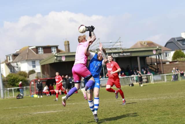 Shoreham in action at Seaford / Pictures: Will Charlton