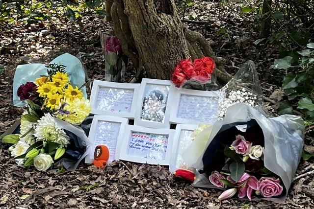 Tributes left in memory of Jason in Hampden Park, Eastbourne SUS-220305-102142001