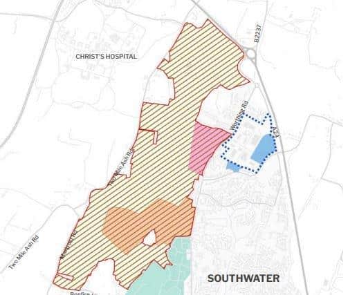 Proposed new development site in north west Southwater