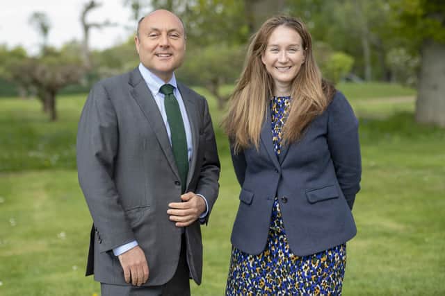 Arundel and South Downs MP Andrew Griffith with LVS Hassocks principal Jen Weeks. Picture: Liz Finlayson/Vervate.