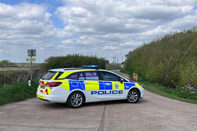 Police in Sluice Lane, Pevensey Bay. Picture from Dan Jessup SUS-220505-145658001