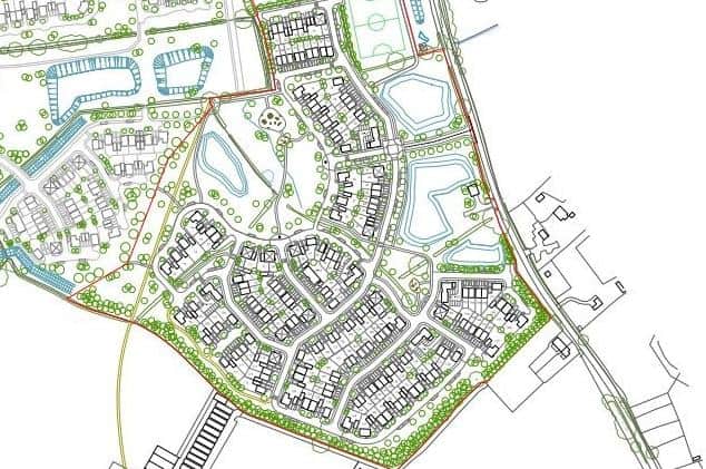 Indicative layout of the proposed 200 Hailsham homes
