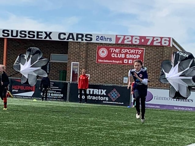 Big numbers attended soccer schools for youngsters run by Eastbourne Borough FC