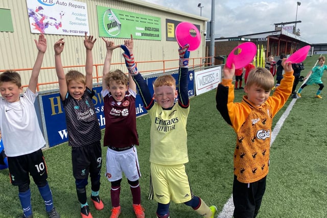 Big numbers attended soccer schools for youngsters run by Eastbourne Borough FC