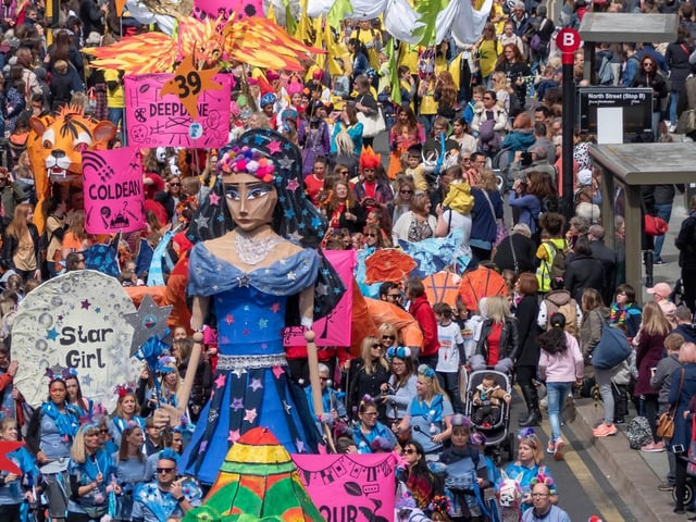 2022 marks the return of the much-missed Children’s Parade, following an enforced absence. Jointly produced with award-winning community arts charity Same Sky, this riot of colour and creativity features 5000 school children journeying through the centre of the city.  The parade starts at 10.30am in Jubilee Street and winds down to Madeira Drive on the seafront by way of Jubilee Street, New Road, North Street, East Street and Grand Junction Road, finishing at approximately 1pm. Pivoting around the Festival theme of Rebuilding, the parade celebrates the strength and resilience of local communities and what can be achieved when we listen and work together. The Children’s Parade is supported by Brighton Girls and Southern Water.