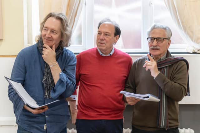 Jonathan Church, Ken Ludwig, Henry Goodman in rehearsal for Murder on the Orient Express Photo Johan Persson