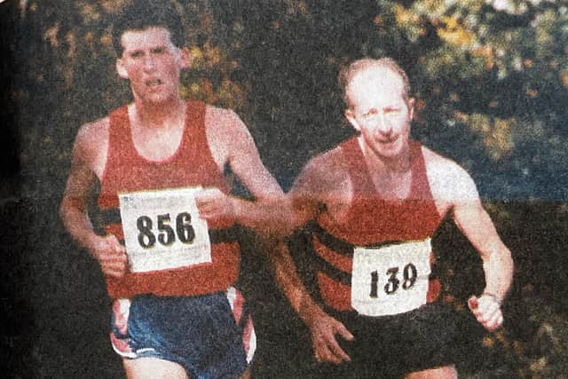 Barns Green fun run: Winner Patrick Davoren and runner up Simon Morley (right). Photo from West Sussex County Times records office