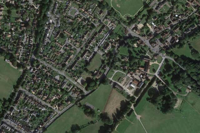 SDNP/22/01858/FUL: Recreation Ground and Allotment Gardens, Egmont Road, Easebourne. Erection of 18 dwellings with associated access, parking and landscaping following demolition and site preparation (resubmission of withdrawn application SDNP/21/04043/FUL). Photo: Google Maps.
