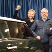 Buttle UK CEO Joseph Howes, The Italian Job's Freddie St George and Mike Cooper, John Cooper's son