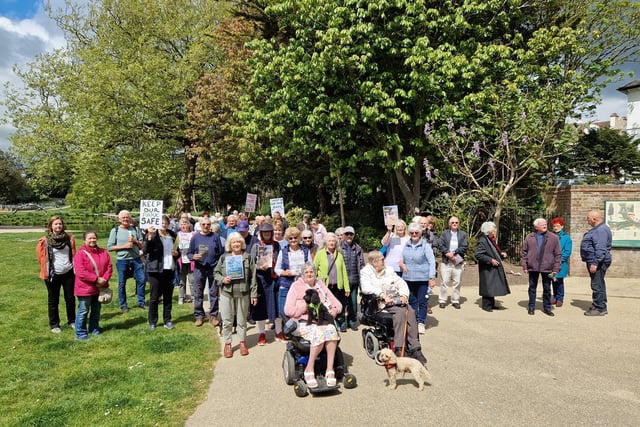 The protest in Alexandra Park that was held on Saturday (May 7). Picture by Dave Smith SUS-220905-094101001