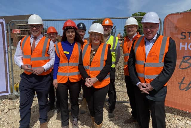 Mid Sussex MP Mims Davies and Horsham MP Jeremy Quin visited the site of the new St Catherine's Hospice in Pease Pottage on Friday, May 6. Picture: St Catherine’s Hospice.