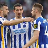 From left: Brighton & Hove Albion central defenders Shane Duffy, Lewis Dunk and Adam Webster. Picture by Eddie Keogh/Getty Images