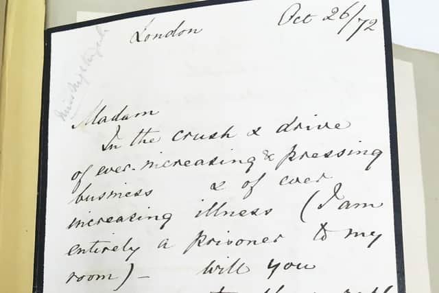 First page of original hand-written note from 1872