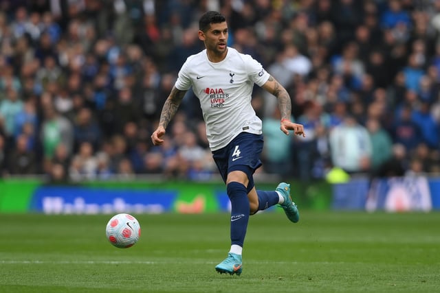 Cristian Romero ranks 17th. The Spurs defender has scored one goal and won 61.8% of his aerial duels. He has also taken 7.26 ball progressing actions per 100 live-ball touches and has been forced into 15.52 possession adjusted defensive actions per 90 minutes this season
