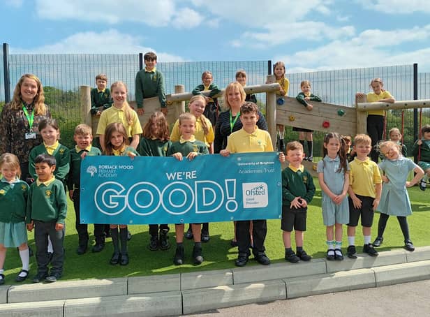 Robsack Wood Primary Academy celebrate its latest ‘Good’ Ofsted rating. SUS-221005-091142001