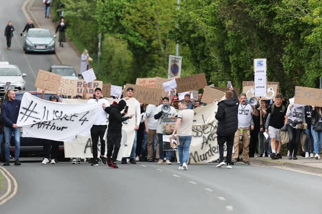 Arthur’s brother Karl organised the protest outside Sussex Police HQ in Malling House, Church Lane in Lewes.