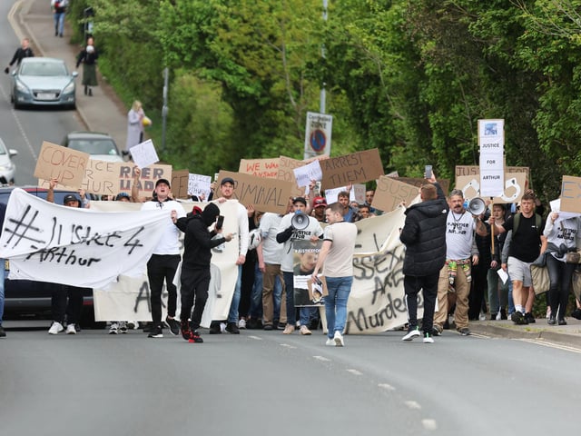 Arthur’s brother Karl organised the protest outside Sussex Police HQ in Malling House, Church Lane in Lewes.