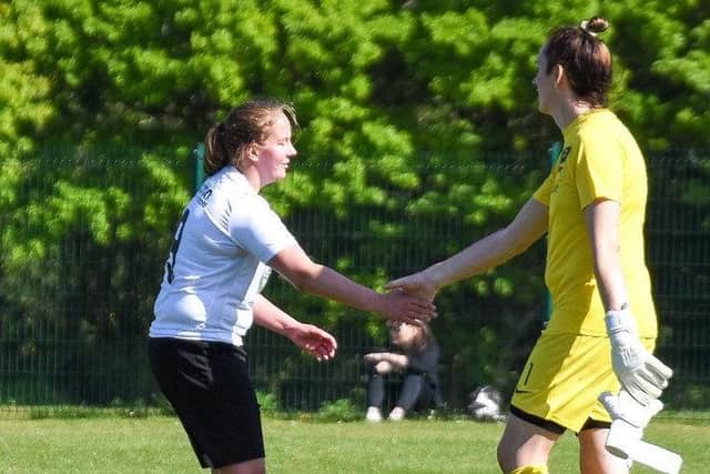Hastings United finished their season with an 11-1 victory over rivals Bexhill United Ladies. The U's missed out on promotion by one point, but ended up with the best attack and best defence in the league. Photo by Jon Smalldon. SUS-221005-122559001