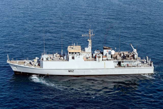HMS Shoreham in the Middle East where she was taking part in an International Mine Countermeasures Exercise
