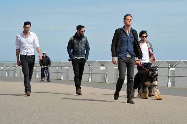 11/5/12- Battle band Keane shooting a video to promote their new album along Bexhill seafront. SUS-140926-133117001