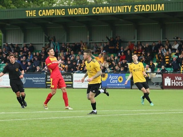Littlehampton Town take on - and beat - Newhaven in the Peter Bentley Cup final at Horsham FC / Pictures: Martin Denyer