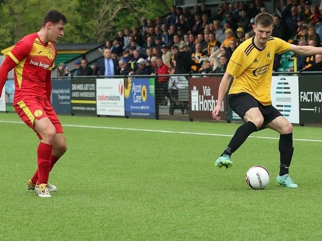 Littlehampton Town take on - and beat - Newhaven in the Peter Bentley Cup final at Horsham FC / Pictures: Martin Denyer