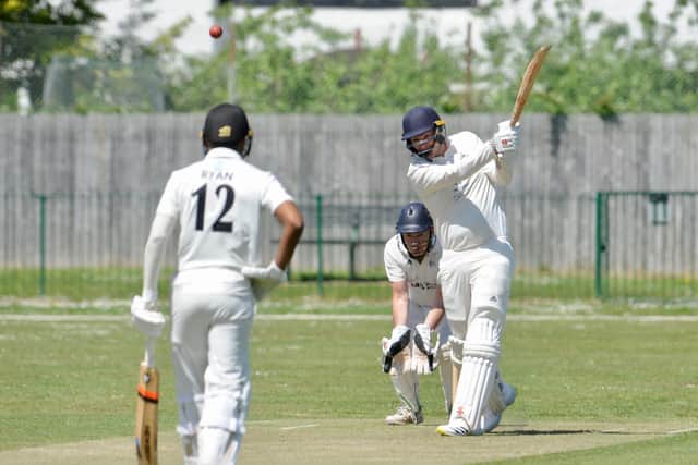 Aden-Jay Wood hits out for Worthing in their win over Broadwater / Picture: Stephen Goodger