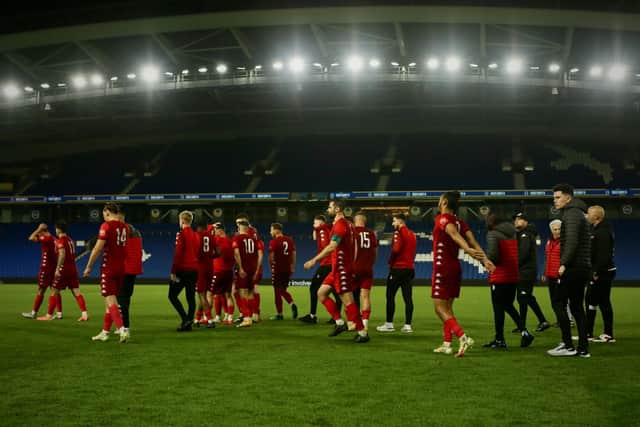 Worthing's players after the Sussex Senior Cup final, which they lost 4-2 to Brighton U23s / Picture: Martin Denyer