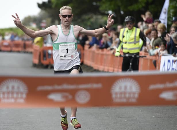 James Baker wins the Bognor Prom 10k in 2019 - who will break the tape this year? Picture: Liz Pearce