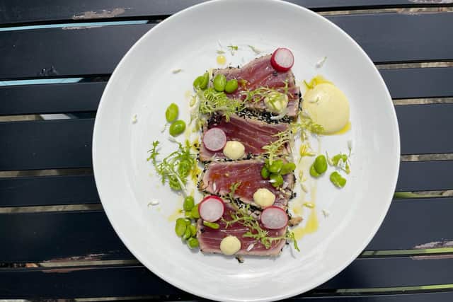 Phil Bartley's sesame-seared tuna. Photo by Louise Robertson