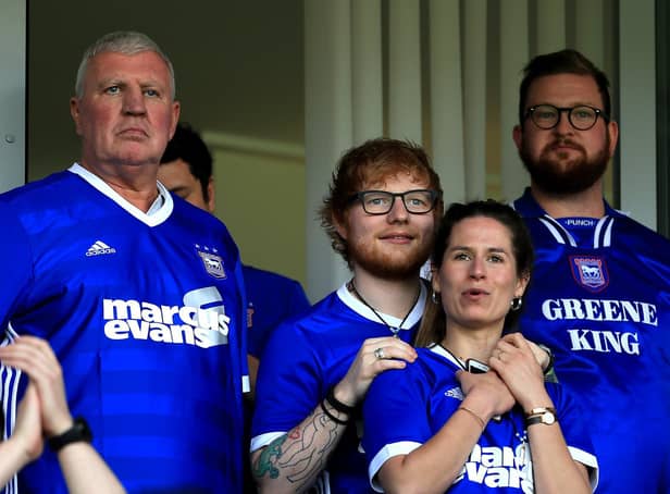 Ed Sheeran at an Ipswich game / Picture: Getty
