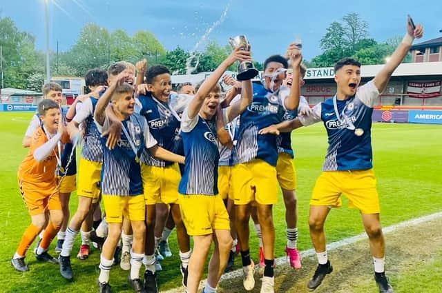 Susex under-14 schoolboys won the regional cup final by beating Surrey at Crawley Town FC