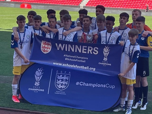 Susex under-14s won the national cup final by beating Kent at Stoke City FC