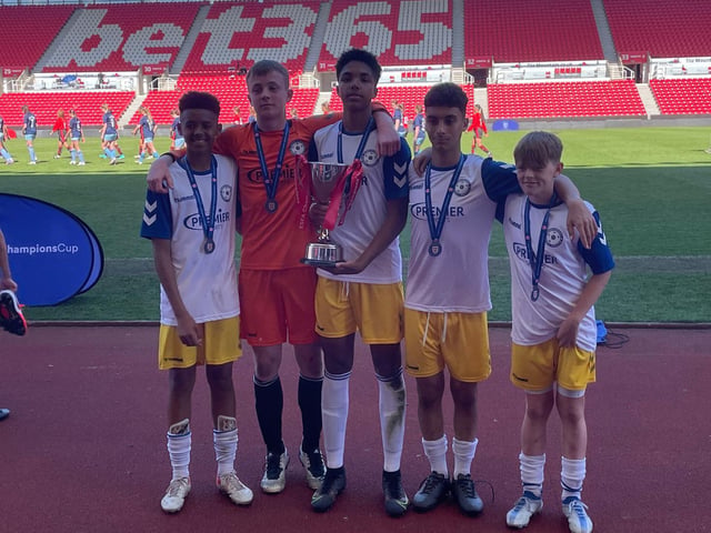 Susex under-14s won the national cup final by beating Kent at Stoke City FC