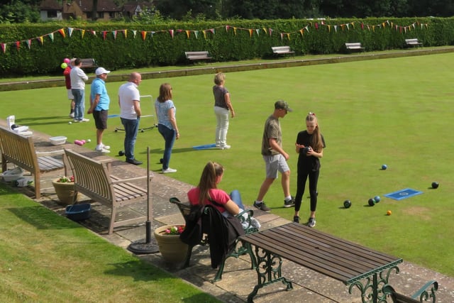 Familiar colours as visitors are welcomed to Southwater Bowls Club