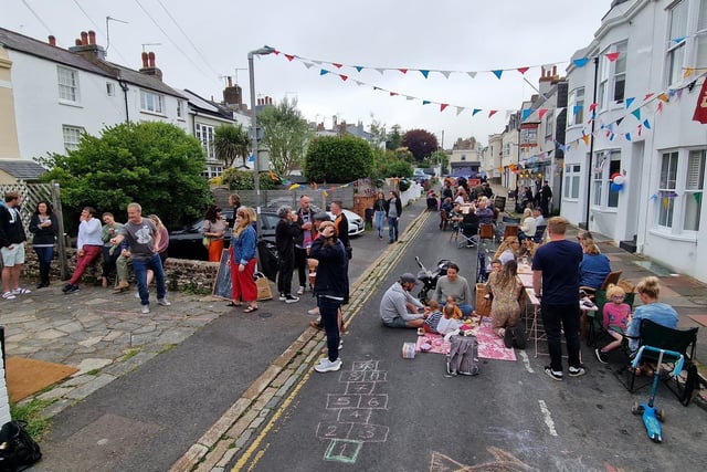 The Caxton Arms in North Gardens, Brighton, hosted a street party on Sunday, June 5