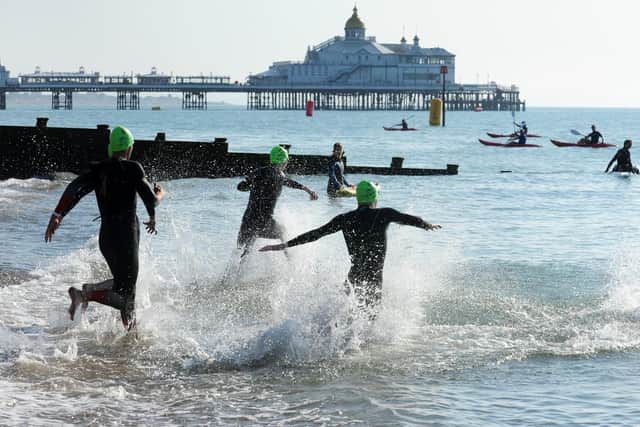 In they go at last year's Eastbourne Tri / Picture: Jon Rigby