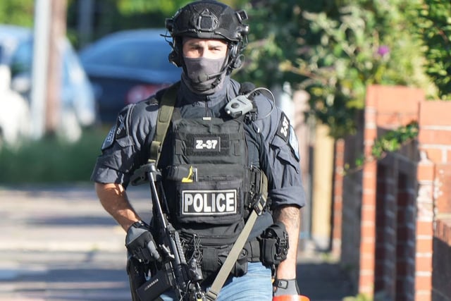 Armed police in Lindum Road, Worthing. Photo: Eddie Mitchell