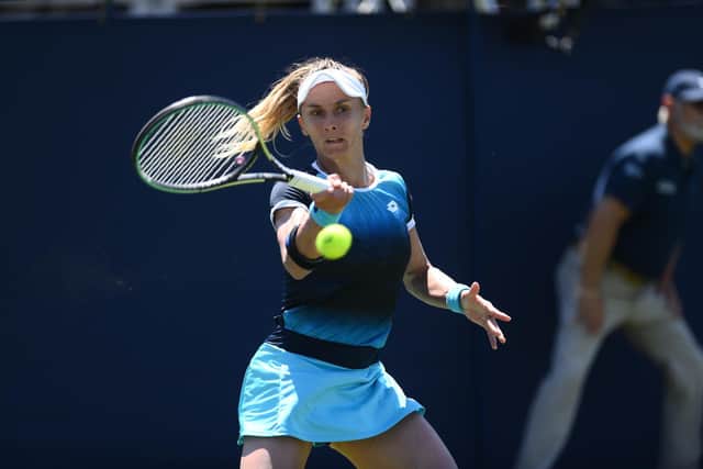 Lesia Tsurenko enjoying the Eastbourne conditions / Picture: Getty